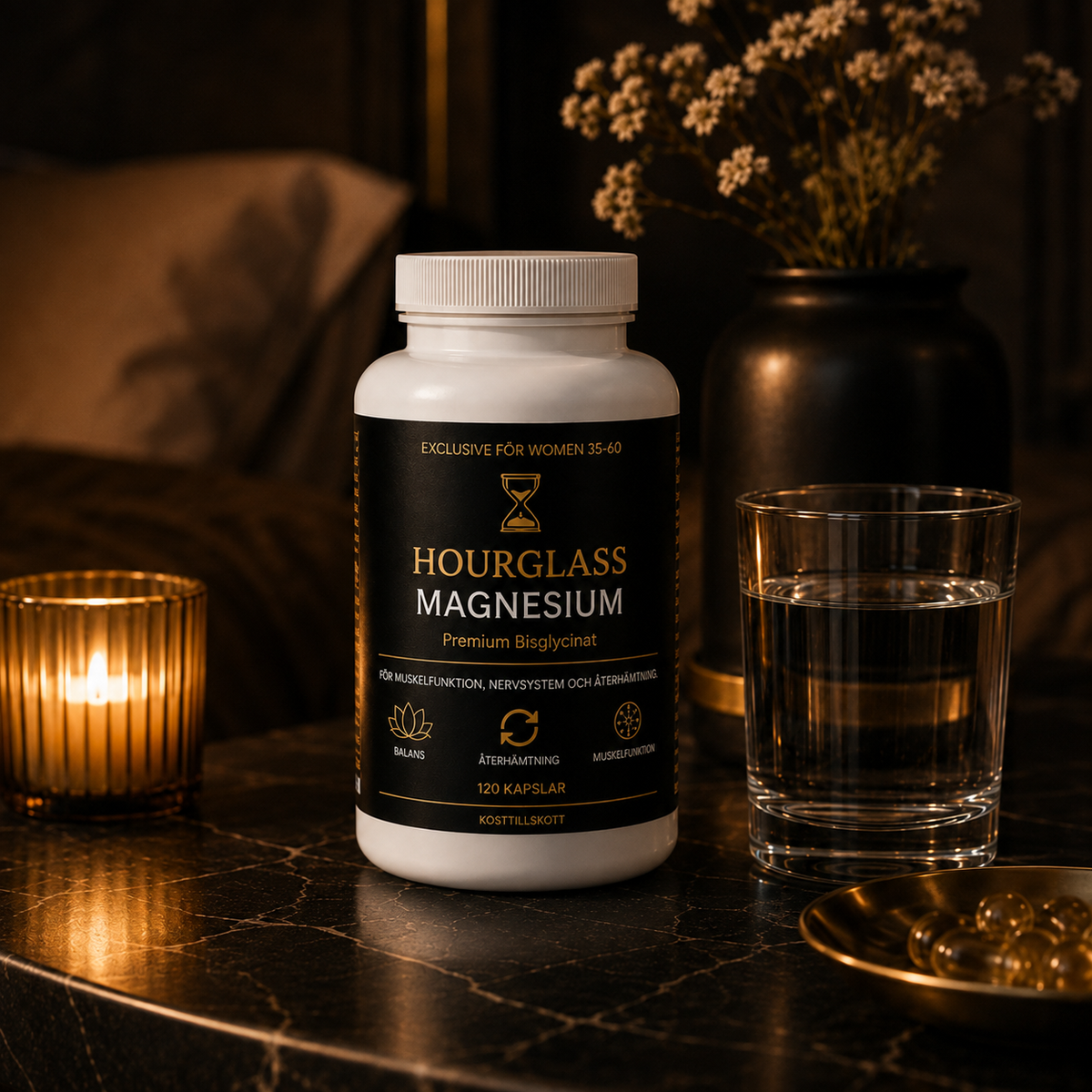 Hourglass Magnesium – Premium Bisglycinate - 120 Kaplsar