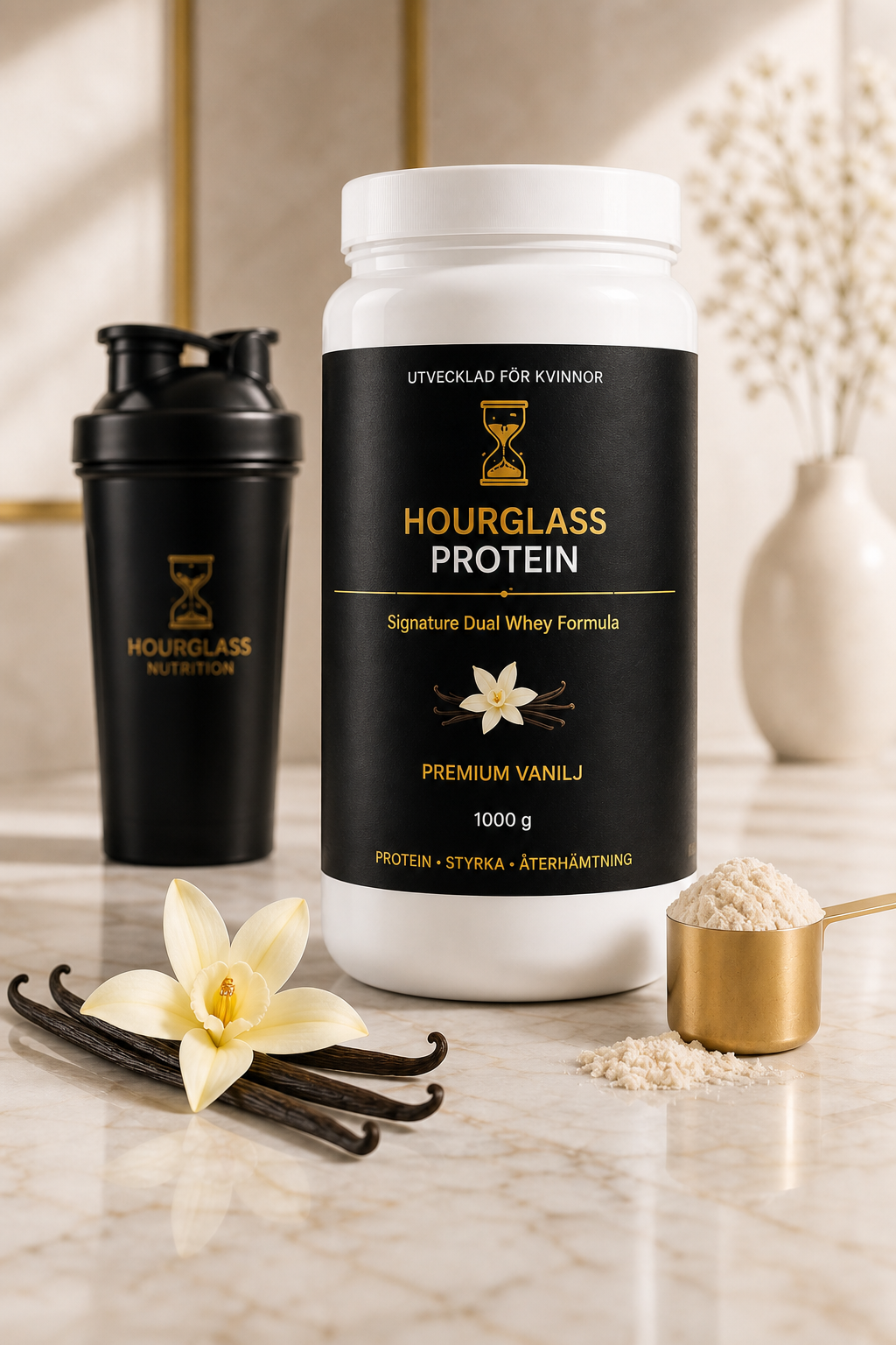 Hourglass Protein Vanilj med shaker och vanilj